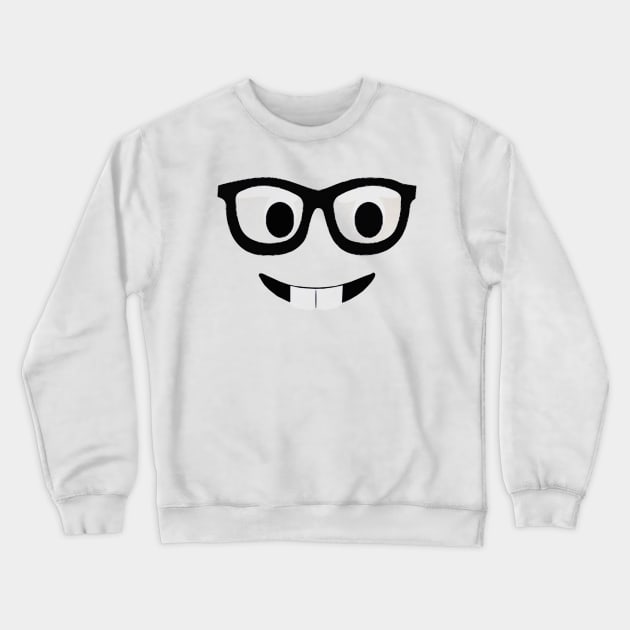 Emoji Shirt Costume Buck Teeth Emoji Nerd Glasses Crewneck Sweatshirt by williamarmin